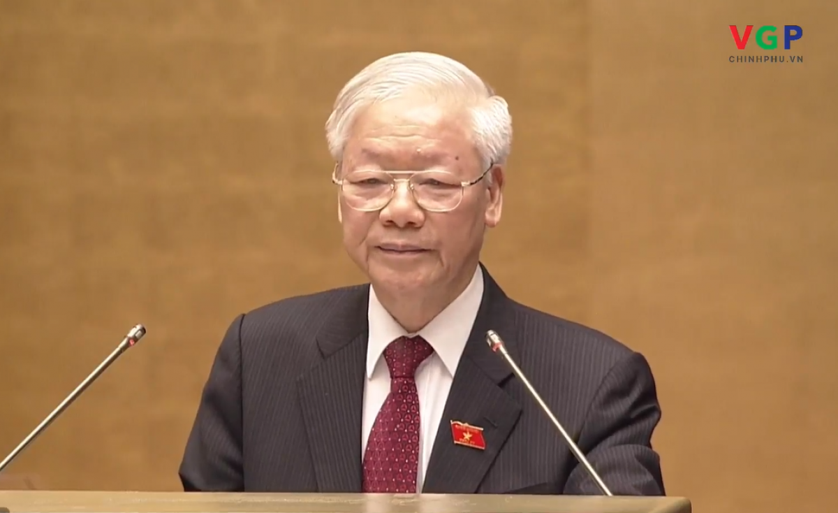 Tổng Bí thư Nguyễn Phú Trọng phát biểu tại phiên khai mạc kỳ họp thứ nhất, Quốc hội khóa XV.