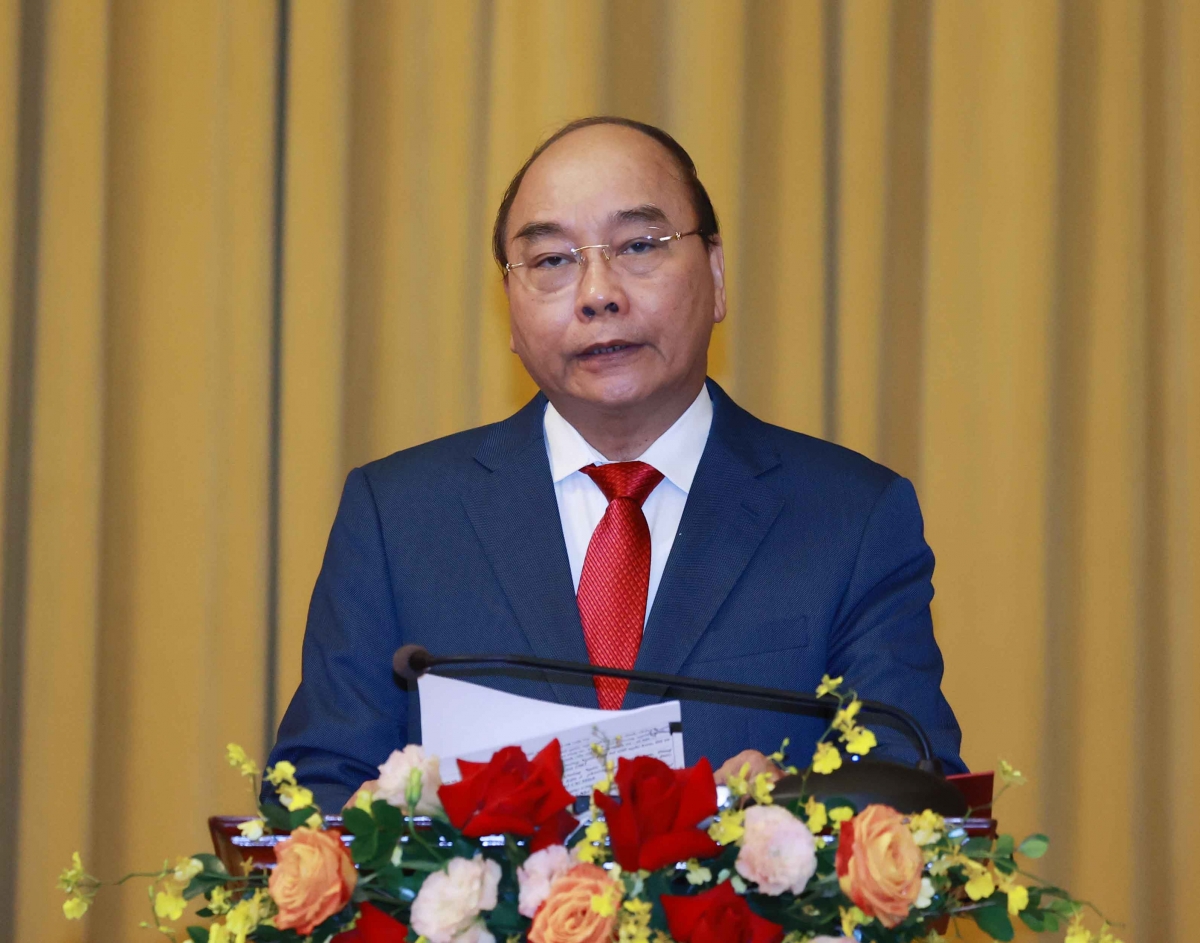 Chủ tịch nước Nguyễn Xuân Phúc phát biểu tại buổi lễ.