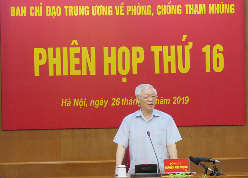 Tổng Bí thư, Chủ tịch nước Nguyễn Phú Trọng chủ trì họp Ban Chỉ đạo Trung ương về Phòng, chống tham nhũng
