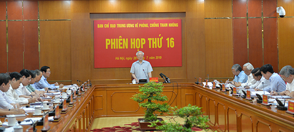Tổng Bí thư, Chủ tịch nước Nguyễn Phú Trọng chủ trì họp Ban Chỉ đạo Trung ương về Phòng, chống tham nhũng