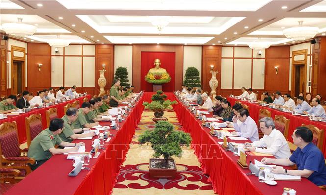 Bộ Chính trị làm việc với Ban Thường vụ Đảng ủy Công an Trung ương