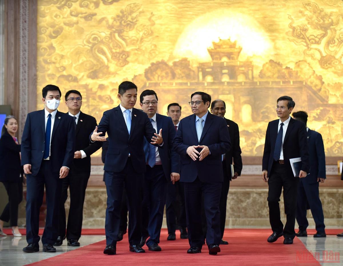 Thủ tướng Phạm Minh Chính tiếp Chủ tịch Quốc hội Singapore Tan Chuan-Jin -0