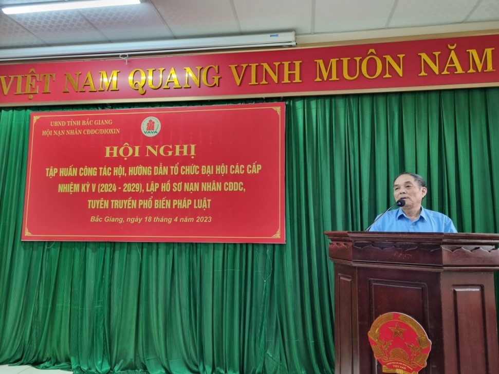 Ông Thân Văn Nhau, Chủ tịch Tỉnh hội phát biểu chỉ đạo, xác định một số nội dung trọng tâm năm 2023 và hướng dẫn đề cương tổ chức đại hội V, nhiệm kỳ 2024 -2029
