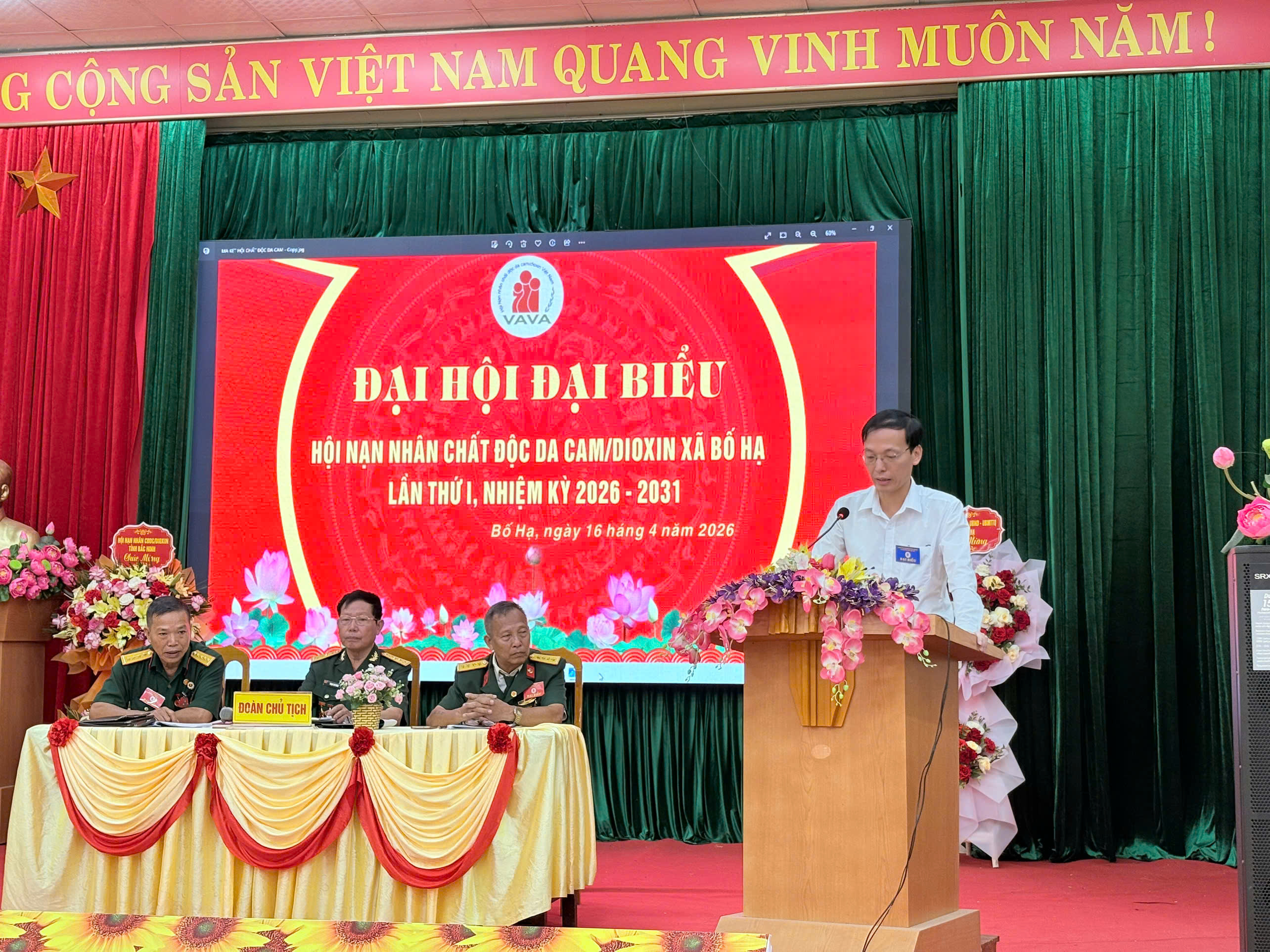 Hội Nạn nhân chất độc da cam/dioxin xã Bố Hạ, tỉnh Bắc Ninh tổ chức Đại hội đại biểu lần thứ I, nhiệm kỳ 2026 - 2031