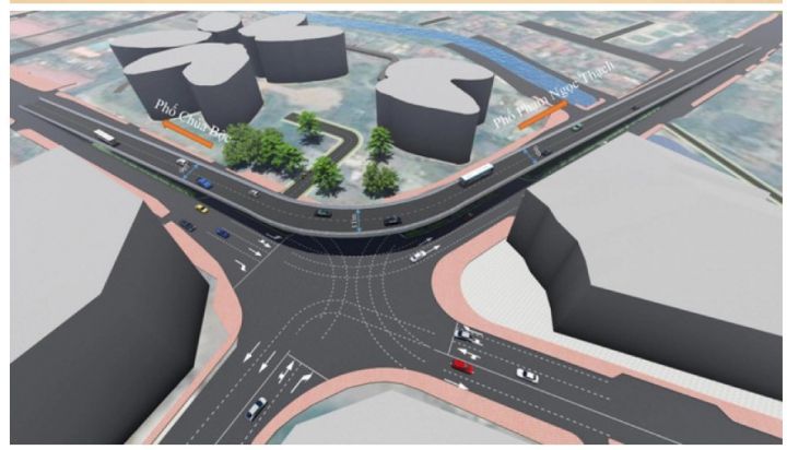 Hà Nội phân luồng thi công cầu vượt nút giao Chùa Bộc - Phạm Ngọc Thạch từ 1/2