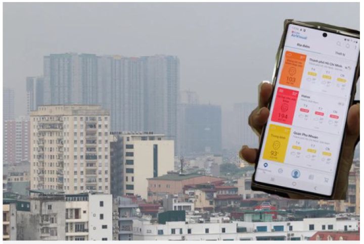 Sáng 7/4, Hà Nội ô nhiễm không khí nghiêm trọng