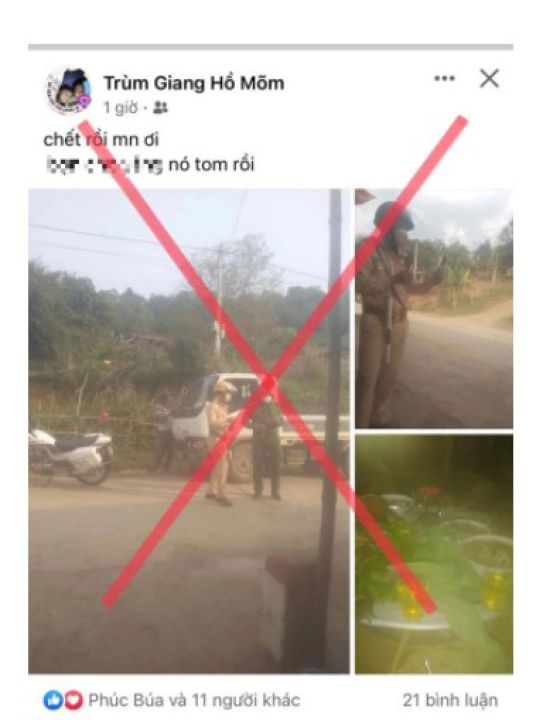 Xử lý 1 Facebooker đăng tin xúc phạm lực lượng CSGT