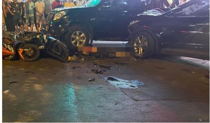 4 ô tô tông liên hoàn loạt xe máy ở Hà Nội, một người chết