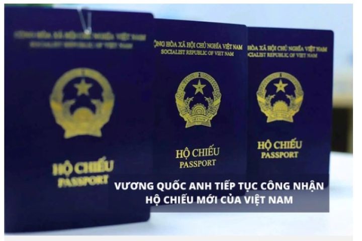 Vương quốc Anh chấp nhận hộ chiếu màu xanh tím than của Việt Nam