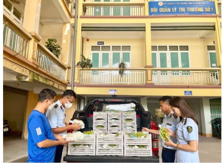 Tiêu hủy 2 tấn trái cây không rõ nguồn gốc, xuất xứ gồm nho xanh, dưa vàng...