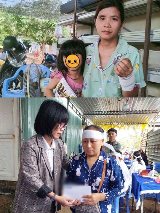 Bị thương nặng, người mẹ vẫn cố dành cơ hội chữa trị cho con