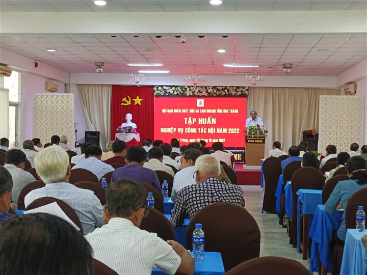 HỘI NẠN CHẤT ĐỘC DA CAM/DIOXIN TỈNH SÓC TRĂNG TẬP HUẤN NGHIỆP VỤ CHO CÁN BỘ HỘI