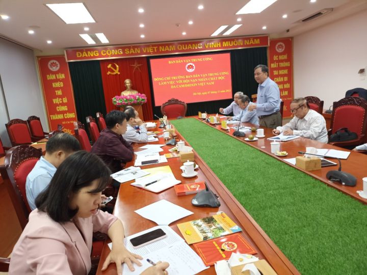 Trưởng ban Dân vận Trung ương làm việc với Trung ương Hội Nạn nhân chất độc da cam/dioxin Việt Nam