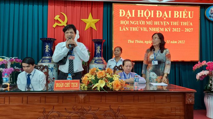 Đại hội đại biểu Hội Người mù huyện Thủ Thừa thành công tốt đẹp