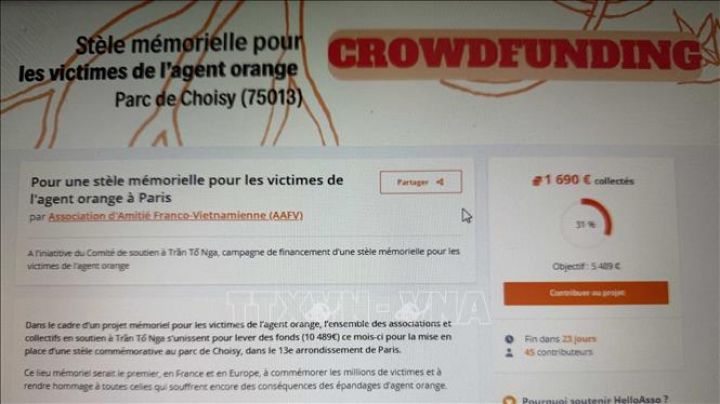 Gây quỹ dựng bia tưởng niệm nạn nhân chất độc da cam tại Pháp