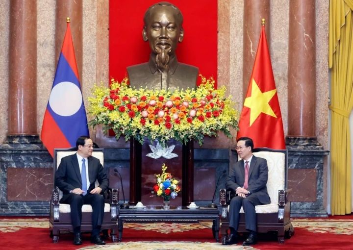 Chủ tịch nước Võ Văn Thưởng tiếp Thủ tướng Lào