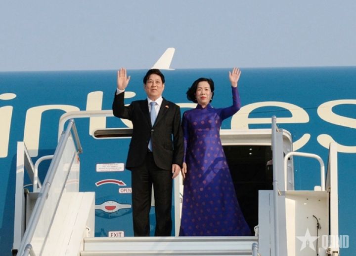 Chủ tịch nước Lương Cường đến Luanda, bắt đầu chuyến thăm cấp nhà nước Cộng hòa Angola