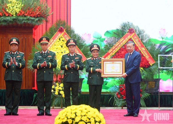 Tổng Bí thư Tô Lâm dự Lễ đón nhận danh hiệu Anh hùng Lực lượng vũ trang nhân dân tại Tổng cục Hậu cần - Kỹ thuật