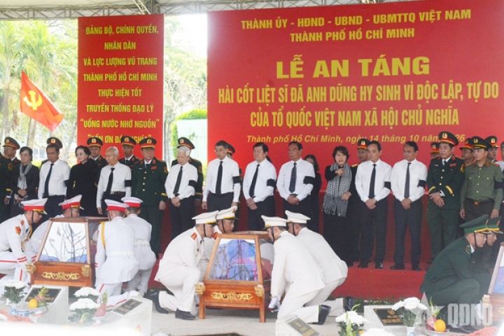 Thành phố Hồ Chí Minh: Lễ An táng 731 liệt sĩ diễn ra trọng thể, trang nghiêm