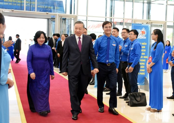 Tổng Bí thư, Chủ tịch nước Tô Lâm dự phiên trọng thể Đại hội đại biểu toàn quốc Đoàn TNCS Hồ Chí Minh lần thứ XIII