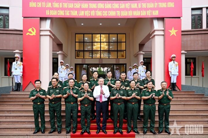 Tổng Bí thư Tô Lâm, Bí thư Quân ủy Trung ương thăm, làm việc với Tổng cục Chính trị Quân đội nhân dân Việt Nam