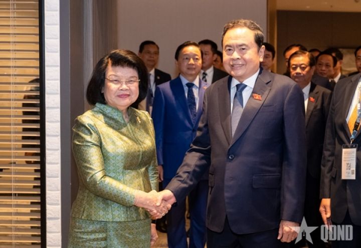 Chủ tịch Quốc hội Trần Thanh Mẫn gặp Chủ tịch Quốc hội Campuchia Khuon Sudary