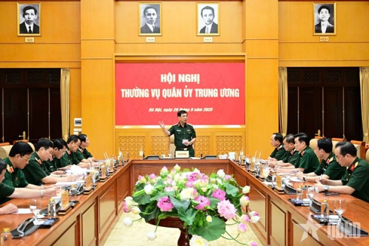 Đại tướng Phan Văn Giang chủ trì Hội nghị Thường vụ Quân ủy Trung ương (29/9/2025)