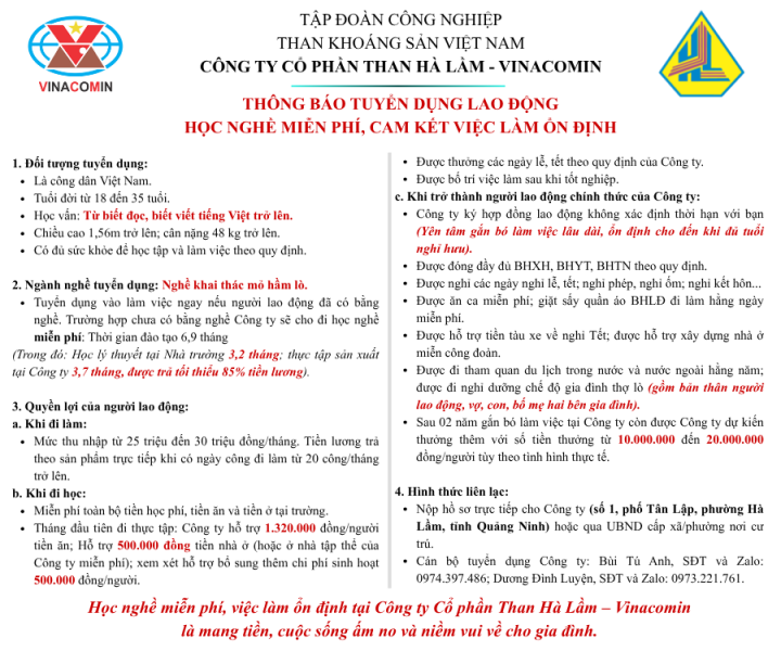 CÔNG TY CỔ PHẦN THAN HÀ LẦM - VINACOMIN