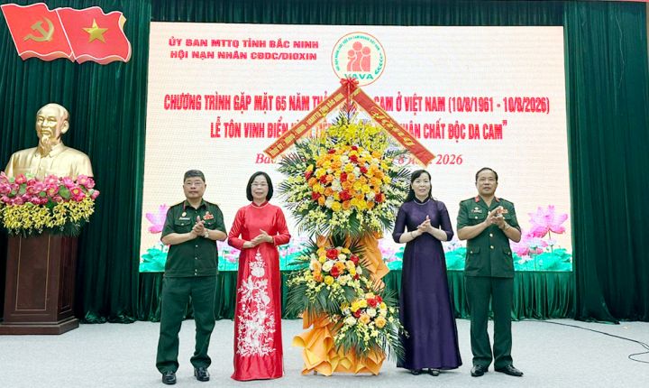 Tỉnh Hội Bắc Ninh tổ chức Chương trình Gặp mặt nhân dịp 65 năm Thảm họa da cam ở Việt Nam (1961 – 2026) và Lễ tôn vinh điển hình tiên tiến “Vì nạn nhân chất độc da cam” giai đoạn 2025-2026