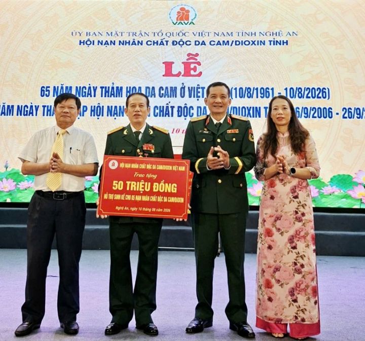 Nghệ An: Tổ chức Lễ kỷ niệm 65 năm Thảm hoạ da cam ở Việt Nam và  20 năm thành lập Tỉnh hội